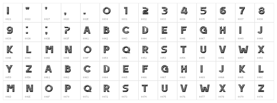 Vivaldi Regular Character Map