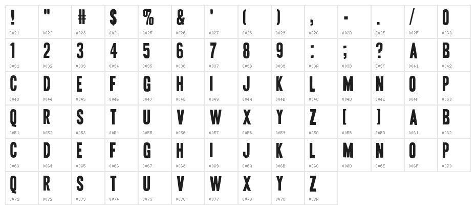 Vive la Rivoluzione Vive la Rivoluzione Character Map