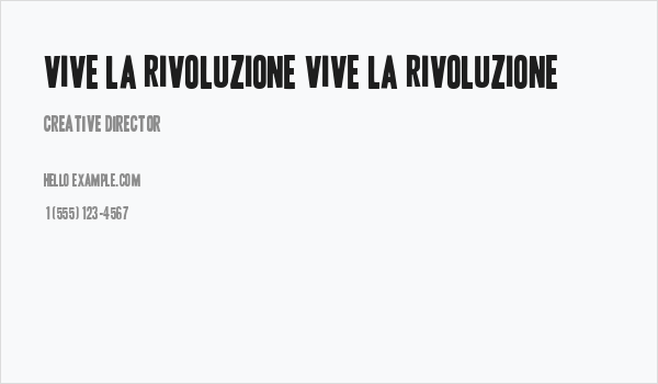 Vive la Rivoluzione Vive la Rivoluzione Business Card