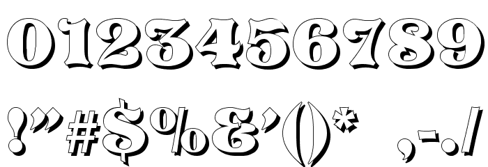 Vivian Shadow Font OTHER CHARS