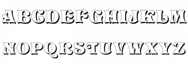 Vivian Shadow Schriftart Groß
