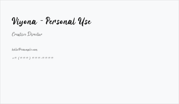 Viyona - Personal Use Business Card