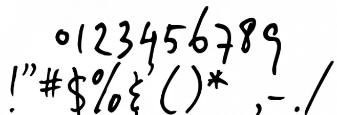 vincHand Font OTHER CHARS