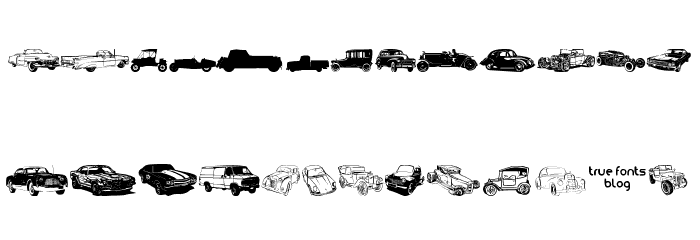 vintage auto cars tfb Font LOWERCASE
