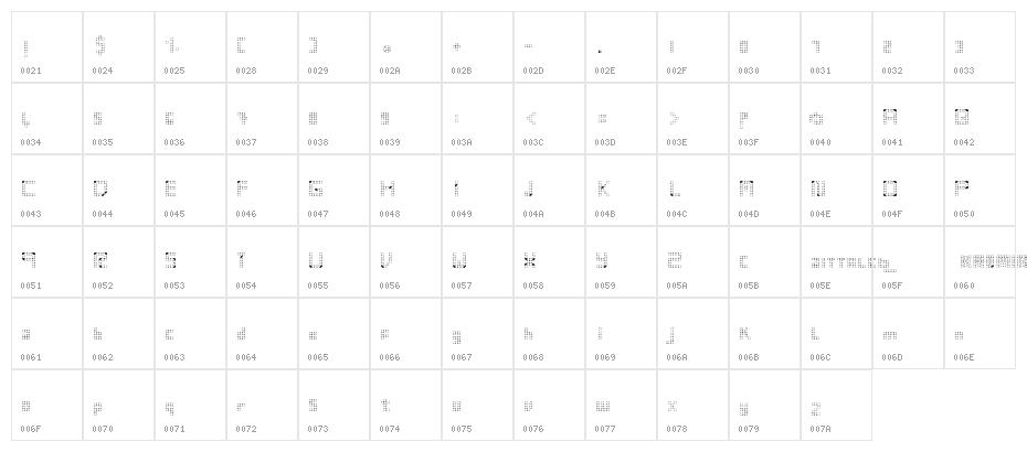 vintsis Regular Character Map