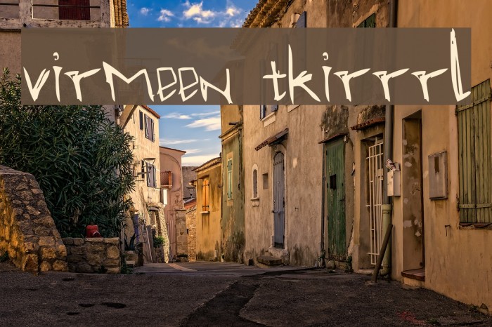 virmeen tkirrrl Font examples