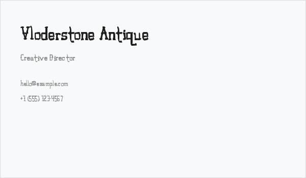 Vloderstone Antique Business Card