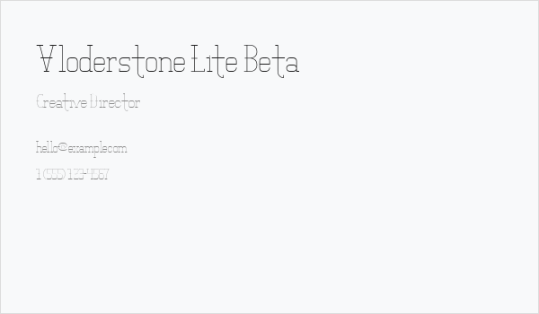 Vloderstone Lite Beta Business Card