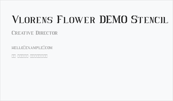 Vlorens Flower DEMO Stencil Business Card