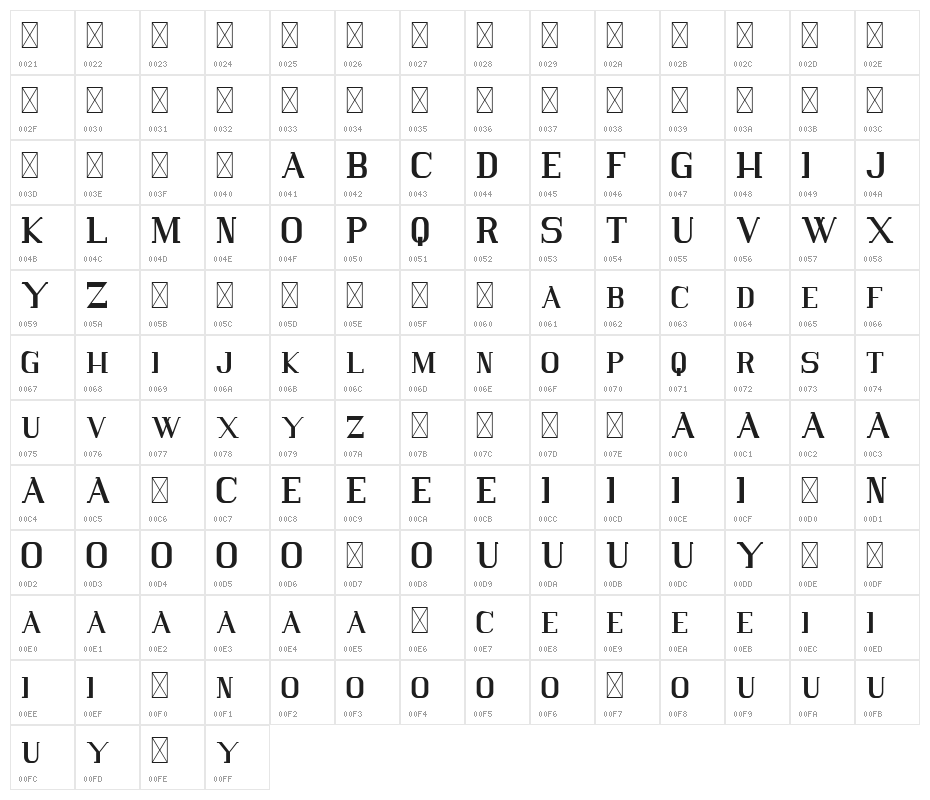 Vlorens Flower DEMO Character Map