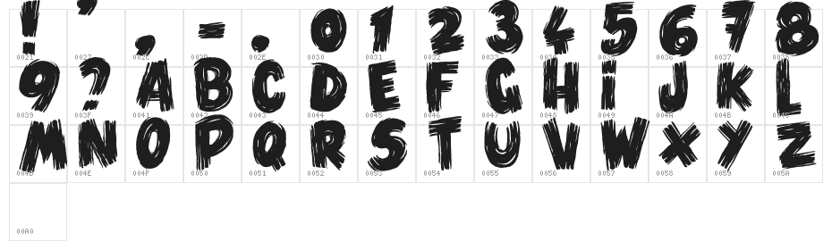 Vlump Black Character Map