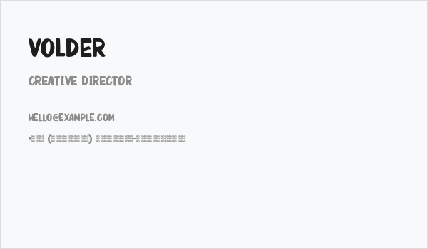 VOLDER Business Card