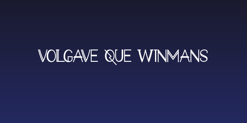 VOLGAVE QUE WINMANS Social Header