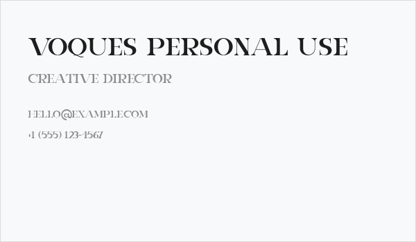 VOQUES Personal Use Business Card