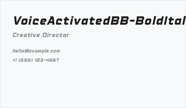 VoiceActivatedBB-BoldItalic Business Card