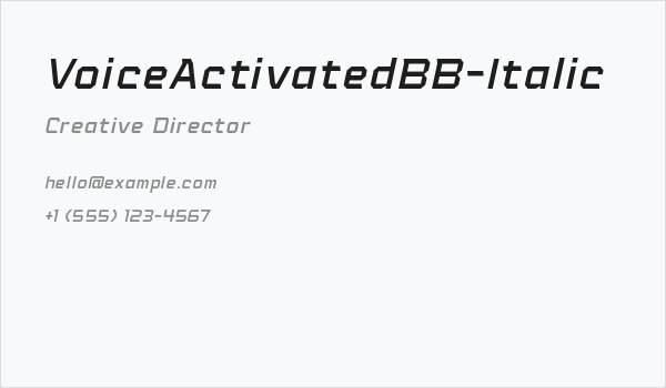 VoiceActivatedBB-Italic Business Card