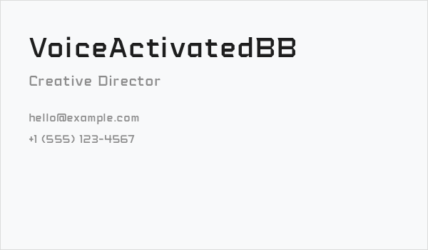 VoiceActivatedBB Business Card