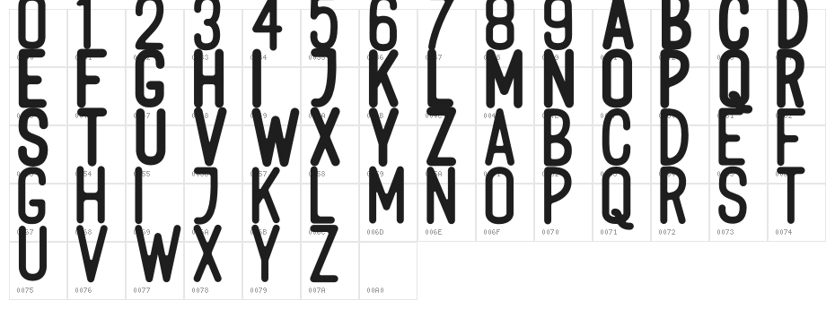 Volaroid Sans Character Map