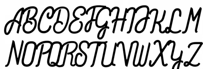 Volaroid Script Schriftart Groß
