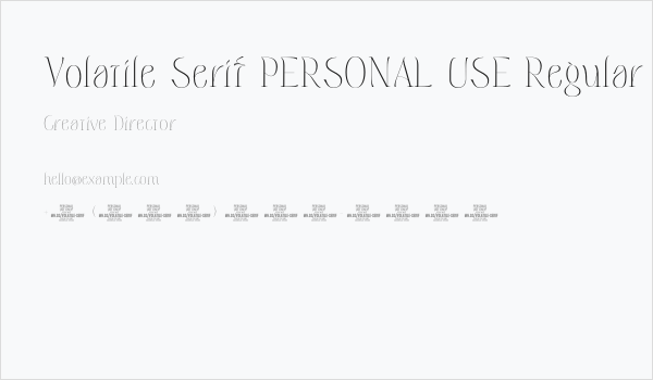 Volatile Serif PERSONAL USE Regular Business Card