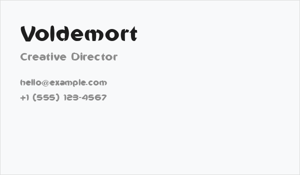 Voldemort Business Card