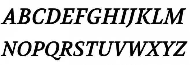 Volkhov Bold Italic Caratteri MAIUSCOLE