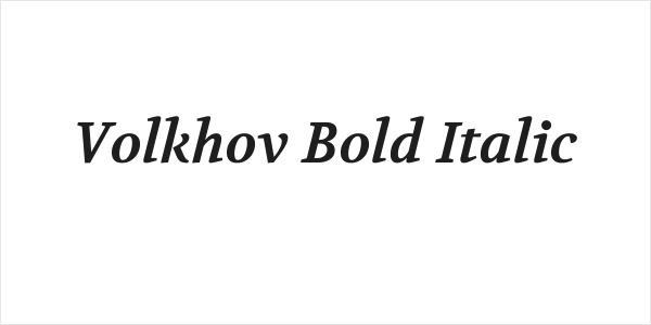 Volkhov Bold Italic Logo