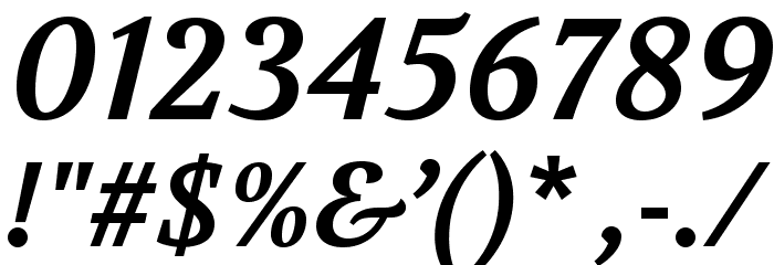 Volkhov-BoldItalic Font Alte caractere