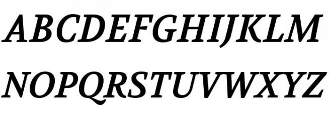 Volkhov-BoldItalic Font UPPERCASE