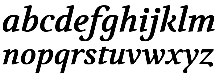 Volkhov-BoldItalic Font Litere mici