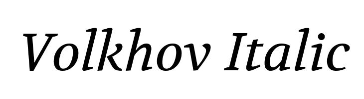 Volkhov Italic  Frei Schriftart Herunterladen