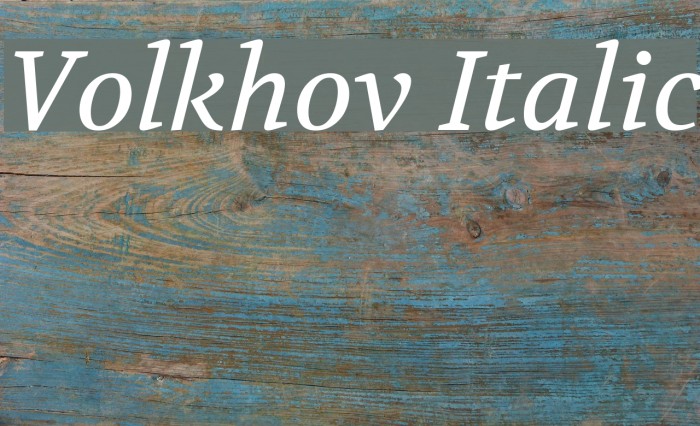Volkhov Italic Font examples