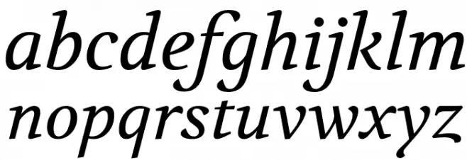 Volkhov Italic Caratteri MINUSCOLO