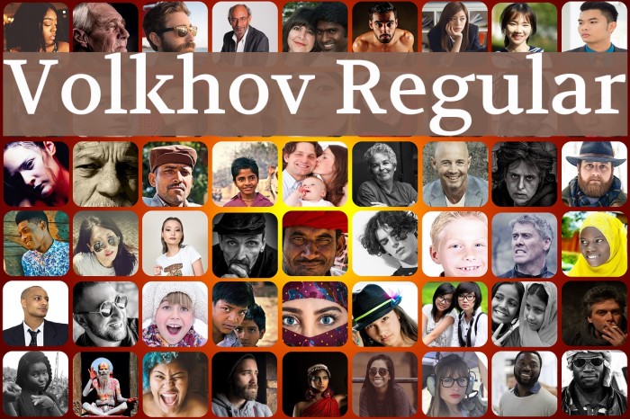 Volkhov Regular Font examples