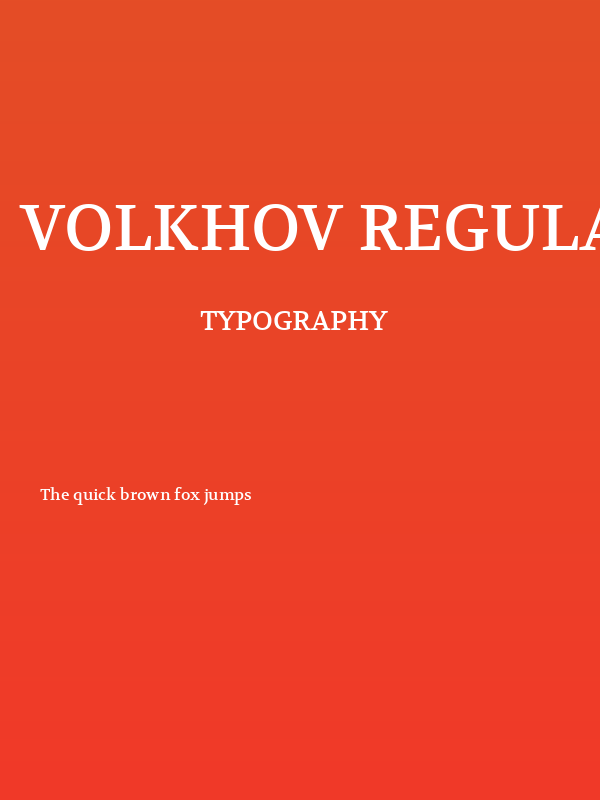 Volkhov Regular Poster