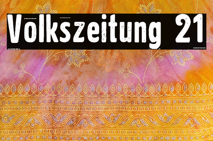 Volkszeitung 21 Font examples
