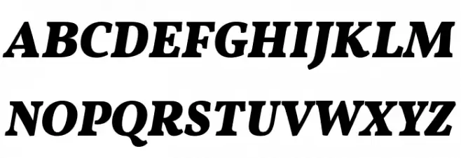 Vollkorn Black Italic Caratteri MAIUSCOLE