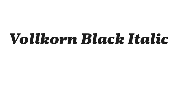 Vollkorn Black Italic Logo