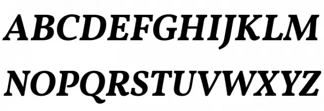 Vollkorn Bold Italic 字体 大写