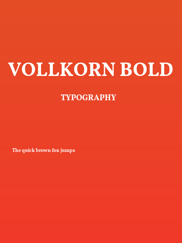 Vollkorn Bold Poster