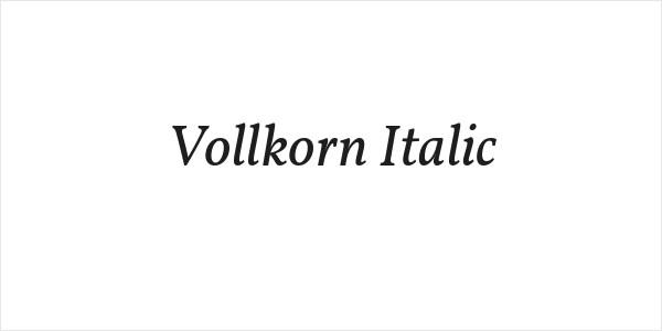 Vollkorn Italic Logo