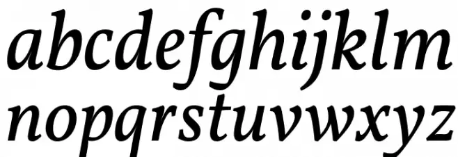 Vollkorn Italic Шрифта строчной