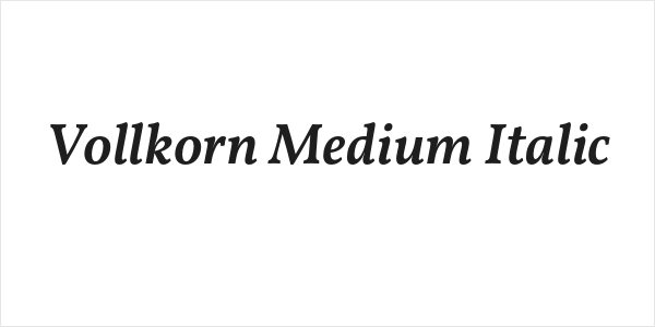 Vollkorn Medium Italic Logo