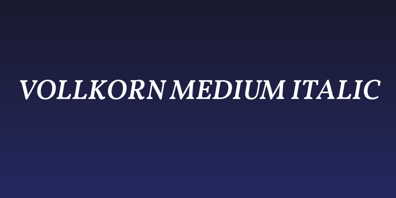 Vollkorn Medium Italic Social Header