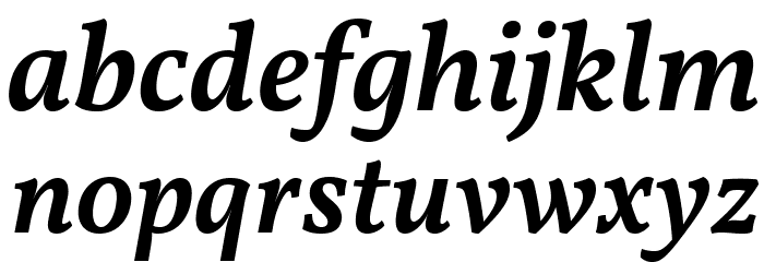 Vollkorn Medium Italic Font LOWERCASE