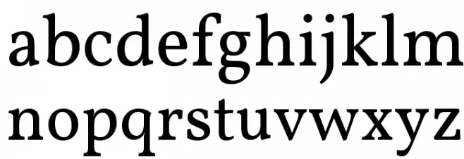 Vollkorn Regular Caratteri MINUSCOLO