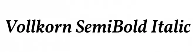 Vollkorn SemiBold Italic  Frei Schriftart Herunterladen