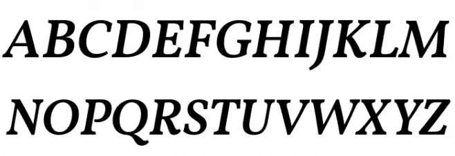 Vollkorn SemiBold Italic Schriftart Groß