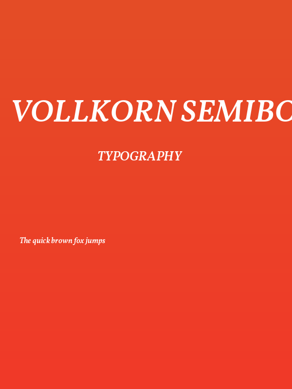 Vollkorn SemiBold Italic Poster