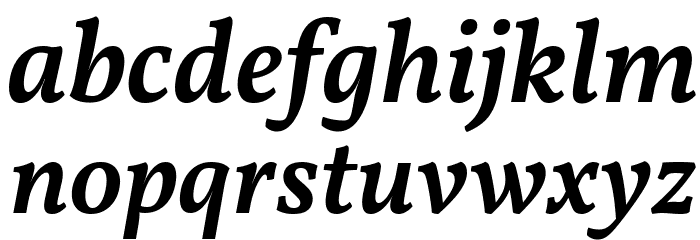 Vollkorn SemiBold Italic Font LOWERCASE